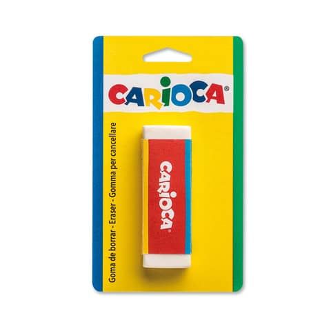 Gomma per cancellare bianca rettangolare Carioca in blister - 40141