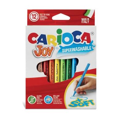 Pennarelli superlavabili Carioca Joy diametro 2,8 mm conf. da 12 colori assortiti - 40614