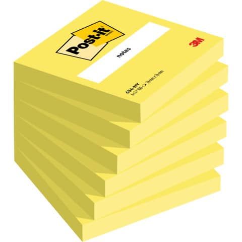 Foglietti Post-it giallo neon 100 fogli/blocchetto conf. 6 pz 76x76 mm 7100180386
