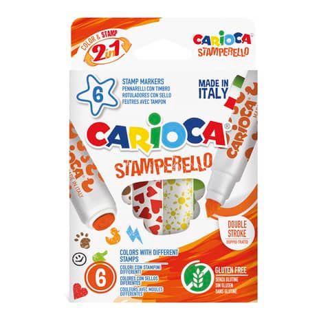 Pennarelli doppia punta Carioca Stamperello conf. da 6 colori assortiti 42279