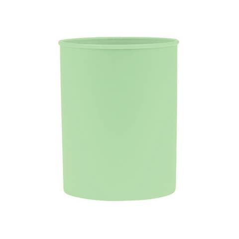 Portapenne in polipropilene rotondo Donau D.7,5xH.9,5 cm 100% riciclabile verde pastello - 3132101PL-06