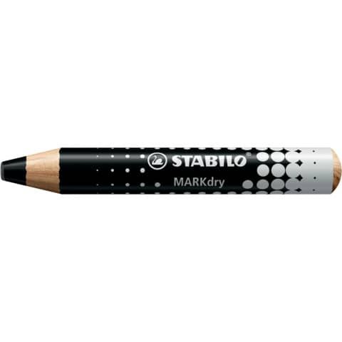 Matitone colorato per lavagne e blocchi Stabilo MARKdry con mina XXL nero 648/46