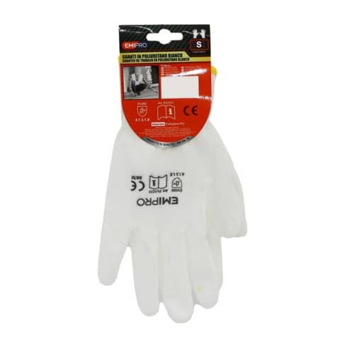Guanti da lavoro in poliuretano Emi bianco 7/S 8104290