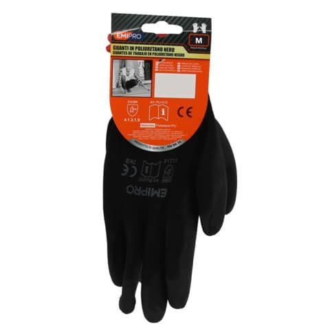 Guanti da lavoro in poliuretano Emi nero 8/M 8104295