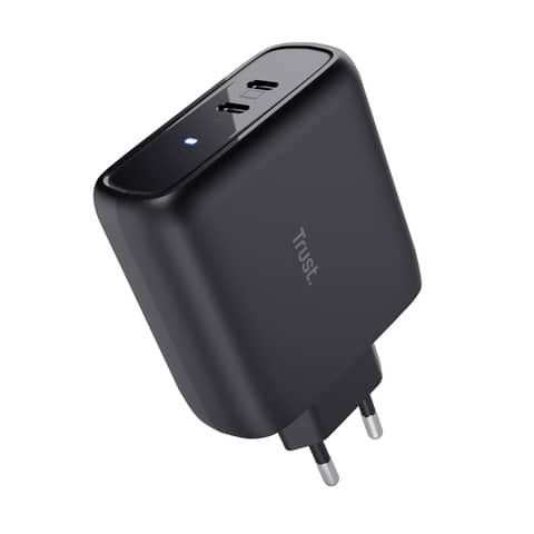 Alimentatore 2 porte USB-C 65W Trust Maxo nero 25380