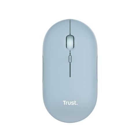 Mouse ultrasottile wireless Trust ricaricabile azzurro 24126