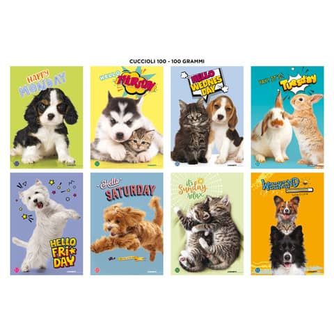 Maxi quaderni Blasetti Cuccioli formato A4  carta 100 g conf. 10 pezzi rigatura 10 mm - 8621