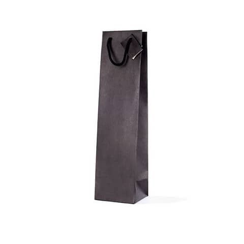 Borsa portabottiglie in carta Kraft Decoration nera - 10x9x39 cm - conf. 10 pz - BCA334N