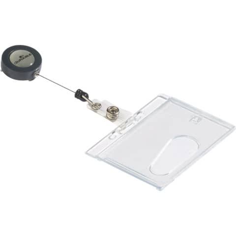 Portabadge Durable Chiuso con chiocciola yo-yo 1 tessera conf. 10 pz 54x87 mm 8012-19