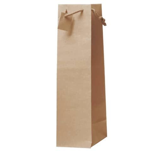 Borsa portabottiglie in carta kraft Decoration avana - formato magnum - conf. 10 pz - BCA338NA