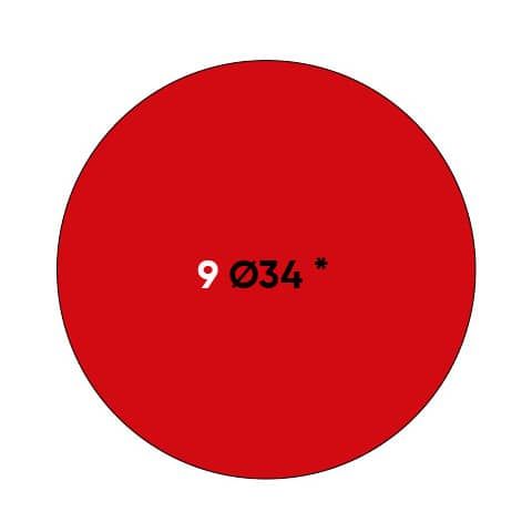 Etichette permanenti Markin Copiatabu  34 mm - rosso - conf. 10 blister da 10 ff A4 - X11009RO