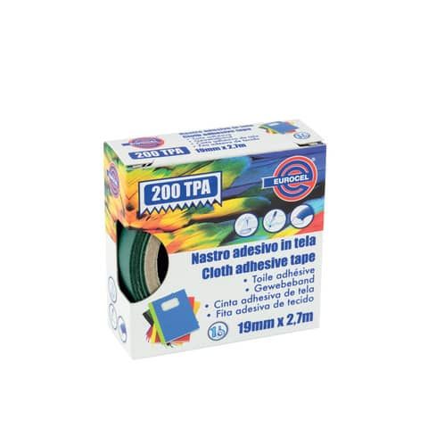 Nastro adesivo telato Eurocel formato 19x2,7 mt- colore verde 016314194 -16