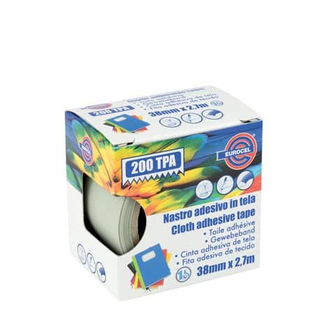 Nastro adesivo telato Eurocel formato 38x2,7 mt- colore grigio 16514314