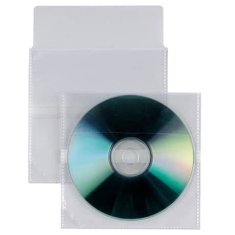 Busta trasparente porta CD/DVD adesiva Sei Rota formato 12,5x12 cm 430102 CF.20 -14