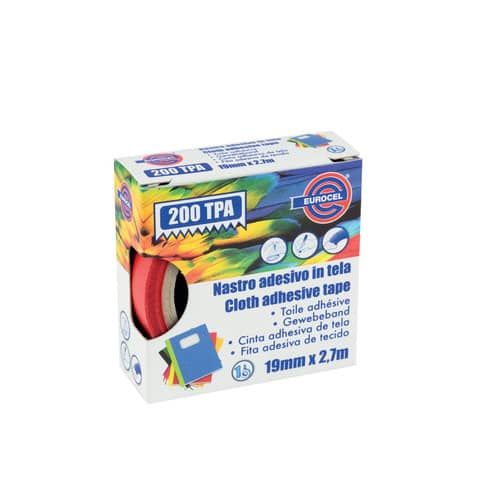 Nastro adesivo telato Eurocel formato 19x2,7 mt- colore rosso 16214194