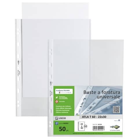 Busta a perforazione universale ATLA T Sei Rota formato 22x30 cm 662204