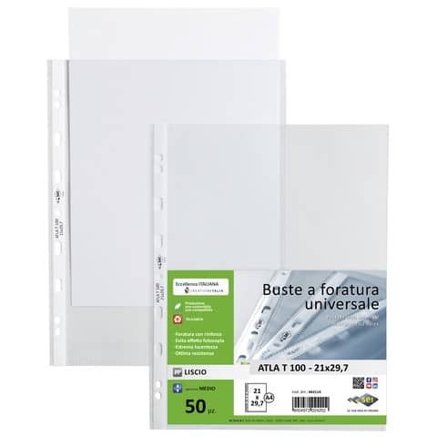 Busta a perforazione universale ATLA T Sei Rota formato 21x29,7 cm 662114