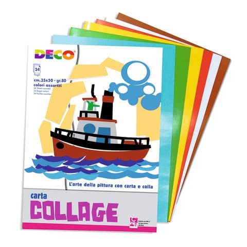 Album di carta rasata CWR 24 fogli colori assortiti 35x50 cm - conf. 5 pezzi - 714/24