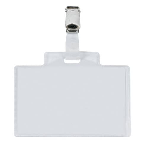 Targa portabadge con clip Sei Rota PASS 3E - formato 9,5x6 cm - conf. 100 pezzi - 318005 CF6