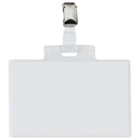 Targa portabadge con clip Sei Rota PASS 4E - formato 11x7 cm - conf. 100 pezzi - 318214 6 -14