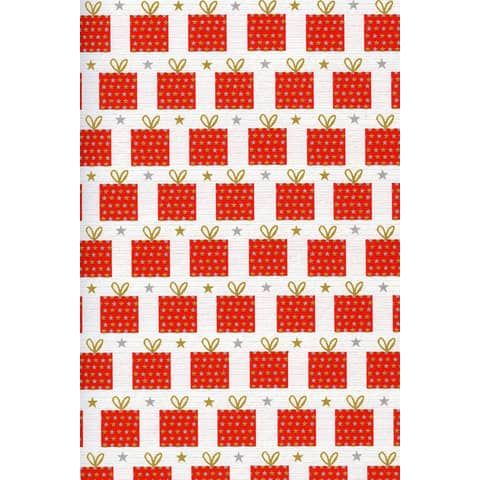 Carta regalo Natale Rex- Sadoch ECOCARTA 70x100 cm 10 ff fantasia pacchi di Natale - 525B