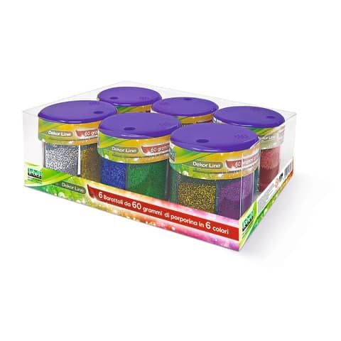 Porporina Lebez Dekor Line in barattolo 60 g - colori assortiti - conf. 6 pezzi - 80318