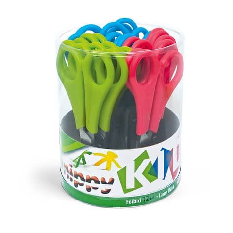 Barattolo di forbici Lebez 13,5 cm colori assortiti - conf. 24 pezzi - 137