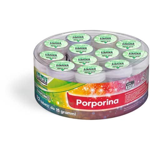 Porporina Lebez Dekor Line in barattolo 15 g - colori assortiti - conf. 12 pezzi - 5157