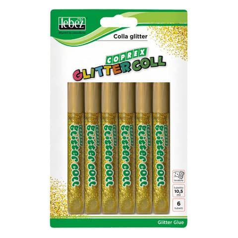 Colla glitter Lebez 10,5 ml colore oro - conf. 6 pezzi - 5131-O