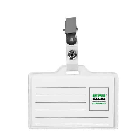 Portabadge con clip Lebez in PVC - conf. 50 pezzi - 31-140-B