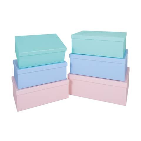 Set box scatole in cartone Niji in 6 diversi formati - 3 colori pastello assortiti - conf. 6 pezzi - 61802