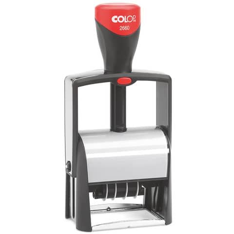 Timbro Colop 2600 autoinchiostrante datario con piastra personalizzabile 4 mm - 2660