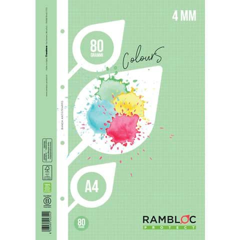 Ricambio rinforzato quaderni ad anelli Rambloc formato A4 colore verde - 4 mm - 90524354