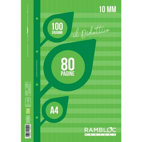 Blocco ricambio didattico Rambloc formato A4 40 ff - 100g rigatura 10 mm - 90524384