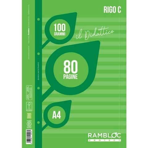 Blocco ricambio didattico Rambloc formato A4 40 ff - 100g rigatura C - 90524382