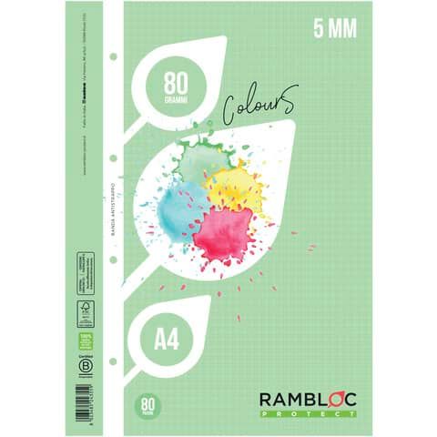 Ricambio rinforzato quaderni ad anelli Rambloc formato A4 colore verde - 5 mm - 90524355