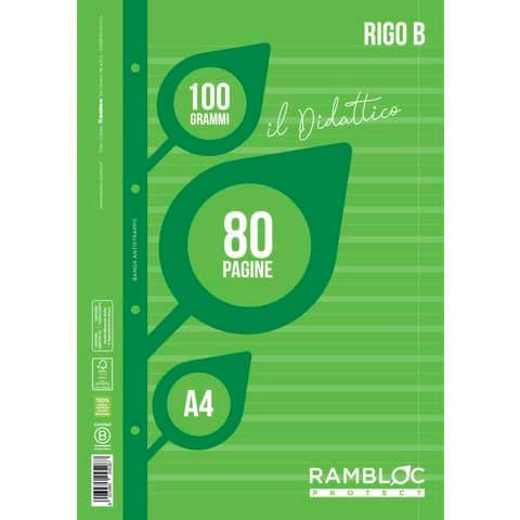 Blocco ricambio didattico Rambloc formato A4 40 ff - 100g rigatura B - 90524383