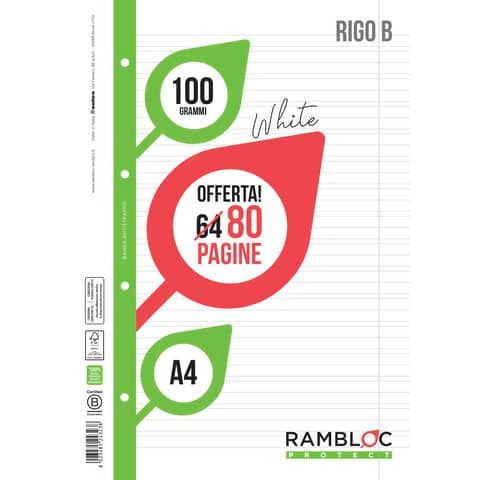 Ricambio quaderni ad anelli Rambloc formato A4 -32 ff +8 ff B 90524323