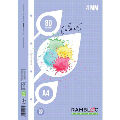 Ricambio rinforzato quaderni ad anelli Rambloc formato A4 colore azzurro - 4 mm - 90524127