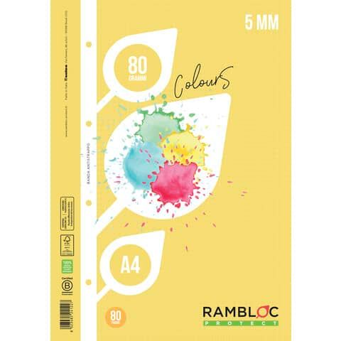 Ricambio rinforzato quaderni ad anelli Rambloc formato A4 colore giallo - 5 mm - 90524122