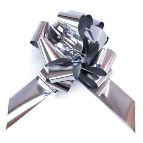 Fiocco nastro Bolis colore argento  - 48 mm - conf. 20 pz 65014862019 -15