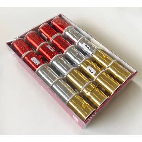 Rotolino nastro lucido Bolis 10x10 mt - colori lucidi Natalizi - conf. 20 pz - 65011073499