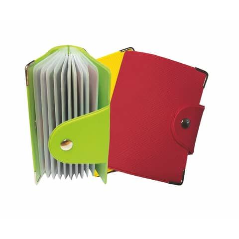 Portacard a libro Alplast con 20 scomparti in pvc colori assortiti 1021C