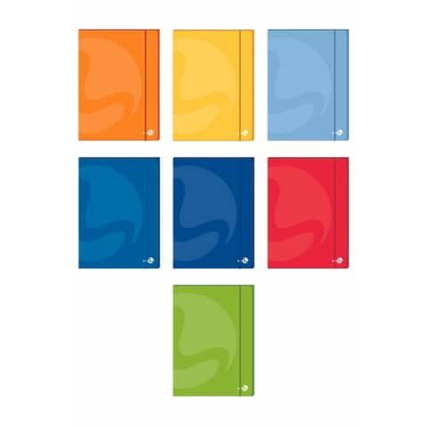 Cartellette a tre lembi BM Color con dorso 1 cm ed elastico colori assortiti conf. 6 pz  - 112775