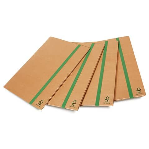 Cartellina a tre lembi con elastico Euro-cart dorso 4 cm colore avana - conf. 5 pezzi - XCPECO07AV