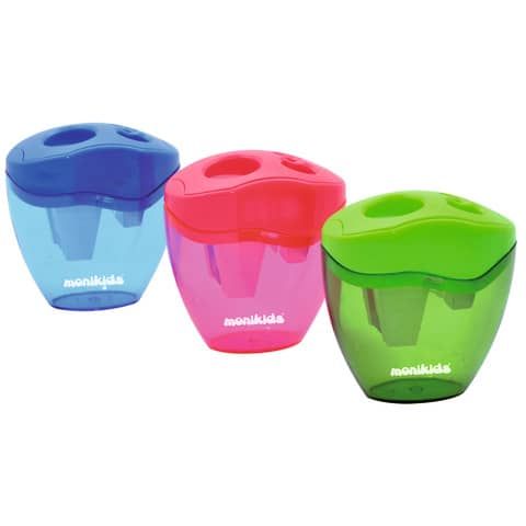 Temperamatite a 3 fori con serbatoio Nikoffice colori assortiti - 12NIK036