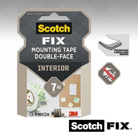 Nastro biadesivo forte Fix Scotch formato 19 mm x 1,5 m - 4496G-1915-P