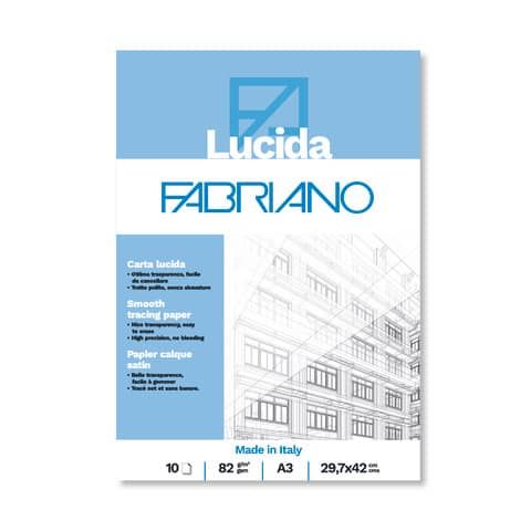 Blocco carta lucida Fabriano 10 fogli - 82 g formato A3 - 19100661