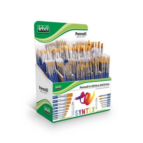 Espositore da 312 pennelli Lebez Syntex in setola sintetica - punte assortite - 81330