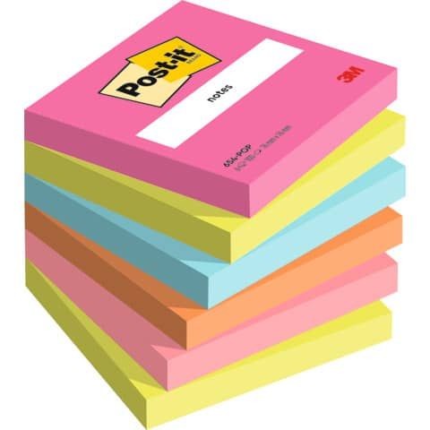 Foglietti Post-it Popmistic - conf. 6 blocchetti da 100 ff - 76x76 mm - 654-pop